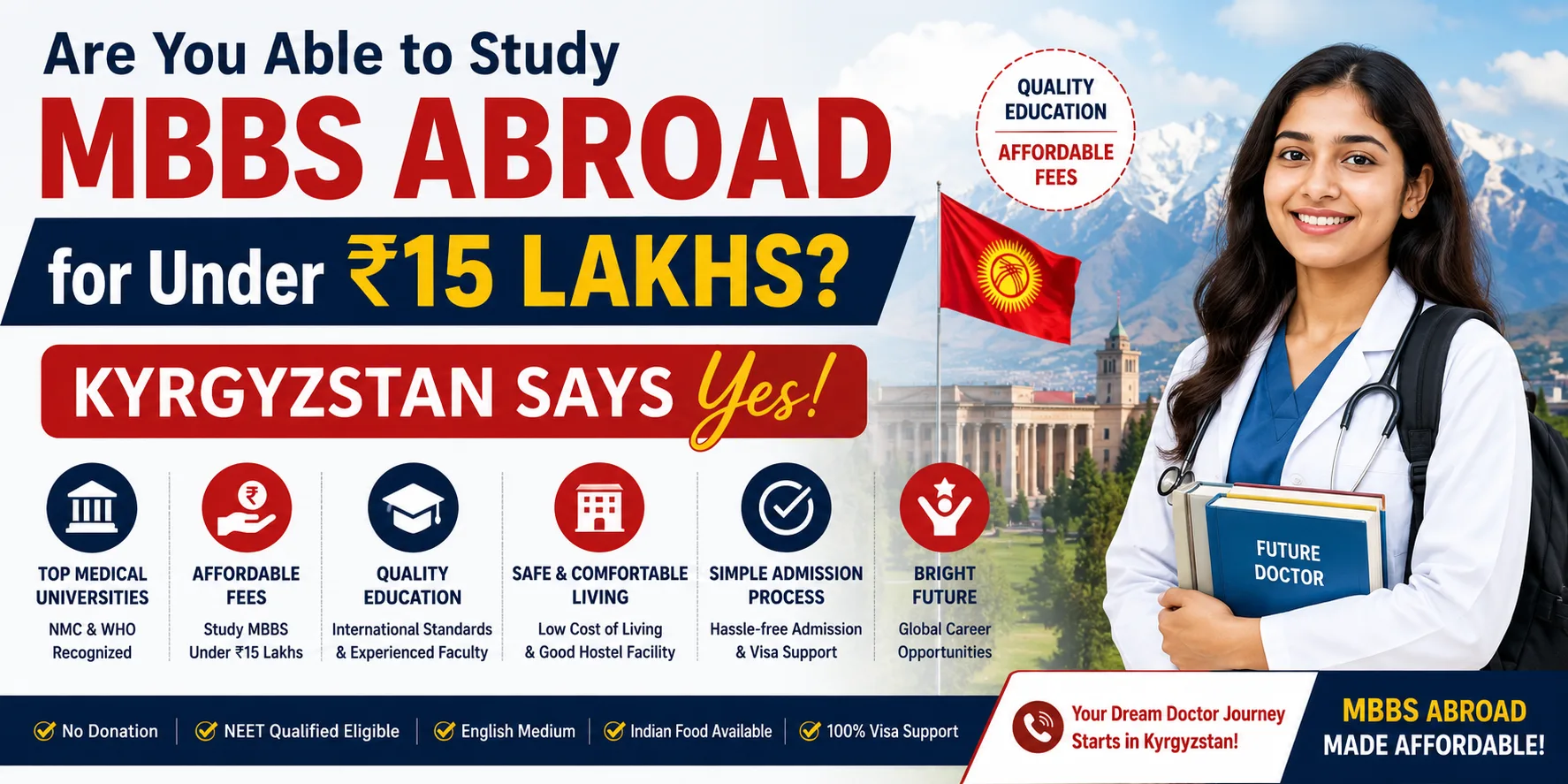 Are You Able to Study MBBS Abroad for Under ₹15 Lakhs? Kyrgyzstan Says Yes